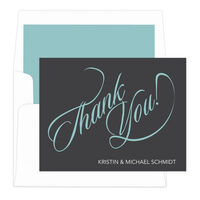 Slate Calligraphy Thank You Note Cards