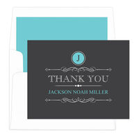 Turquoise Vintage Thank You Note Cards