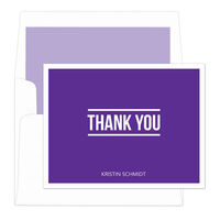 Purple Bold Thank You Note Cards