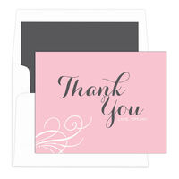 Pink Flourish Thank You Note Cards