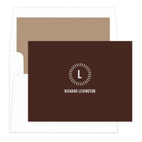 Chocolate Initial Dial Thank You Note Cards