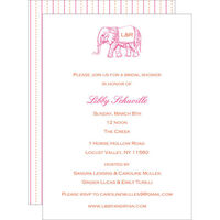 Pink Elephant Bridal Shower Invitations