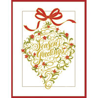 Embossed Season's Greetings Ornament Holiday Cards