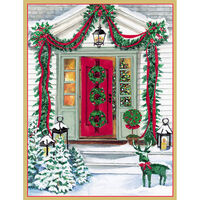 Red Door with Garland Holiday Cards