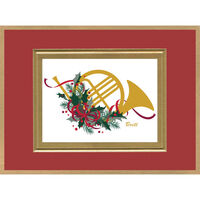 Festive French Horn Tapestry Holiday Cards