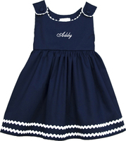 Navy and White Pique Dress