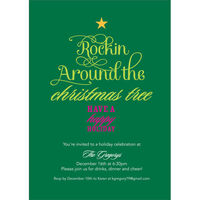 Green Rockin' Around the Tree Invitations