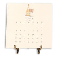 Elegant 2016 Desk Top Calendar with Brass Easel