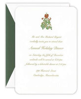 Engraved Mistletoe Sprig Holiday Invitations