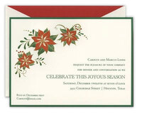 Poinsetta Accent Holiday Invitations