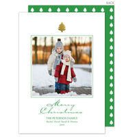 Green and Gold Foil Tree Photo Cards