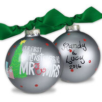Our 1st Christmas as Mr & Mrs Glass Christmas Ornament