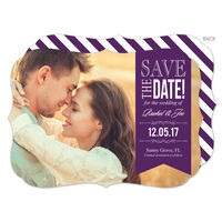 Purple Endearing Love Photo Save the Date Cards
