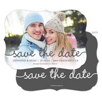 Grey Marker Photo Save the Date Cards