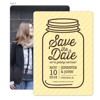 Butter Mason Jar Photo Save the Date Cards