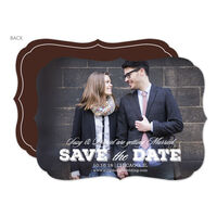 Brown Medallion Photo Save the Date Cards