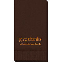 Big Word Give Thanks Guest Towels