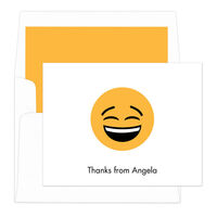 White Happy Emoji Note Cards