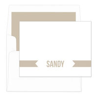 Tan Banner Foldover Note Cards