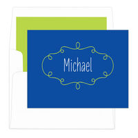 Blue Simply Foldover Note Cards