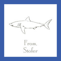 Shark Blue Border Gift Stickers