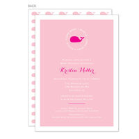 Pink Whale Shower Invitations