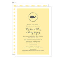 Yellow Whale Shower Invitations