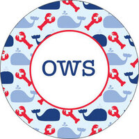 Nautical Whales and Lobsters Gift Stickers