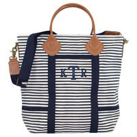 Personalized Navy Stripe Flight Bag