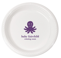 Personalized Baby Octopus Plastic Plates