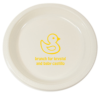 Personalized Rubber Ducky Plastic Plates