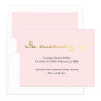 Pink In Memory Of Sympathy Cards