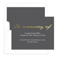 Charcoal with Gold Foil In Memory Of Sympathy Cards