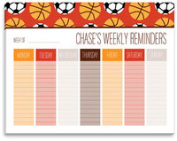 Basketball and Soccer Weekly Schedule Pad