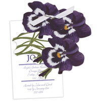 Purple Pansies Die-cut Invitations