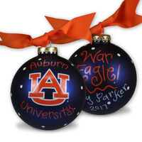 Auburn University Glass Christmas Ornament
