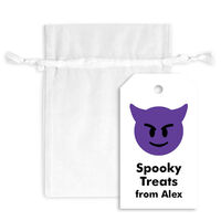 Emoji Halloween Devil Hanging Gift Tags with Organza Bags