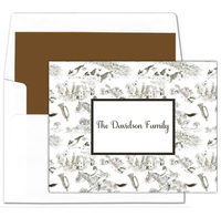 Hunting Toile Foldover Note Cards