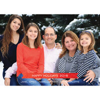Happy Holidays Banner Foil Flat Photo Cards
