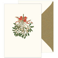 Mistletoe with Bow Holiday Cards with Inside Imprint