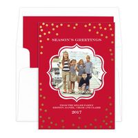 Red Confetti Holiday Photo Cards
