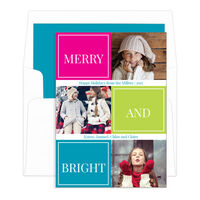 Merry and Bright Blocks Holiday Photo Cards