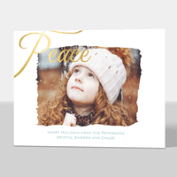 Lagoon Gold Foil Peace Swash Holiday Photo Cards