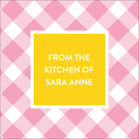 Pink Gingham Square Stickers