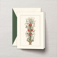Engraved Holiday Floral Greeting Card