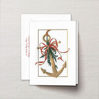 Engraved Festive Anchor Holiday Greeting Card