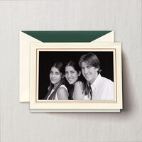 Engraved Copper Border Top Fold Holiday Photo Mount Card