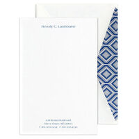 Personalized Vertical Pearl White Correspondence Card
