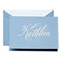Hand Engraved Name on Dalton Blue Lightweight Note