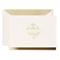 Hand Engraved Ecruwhite Note with Decorative Motif